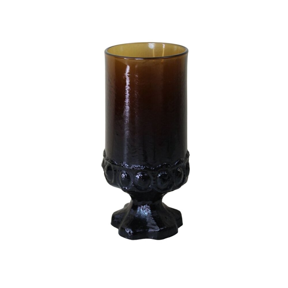 Tiffin Franciscan Glass Goblet Vintage 1970s Brown 91636